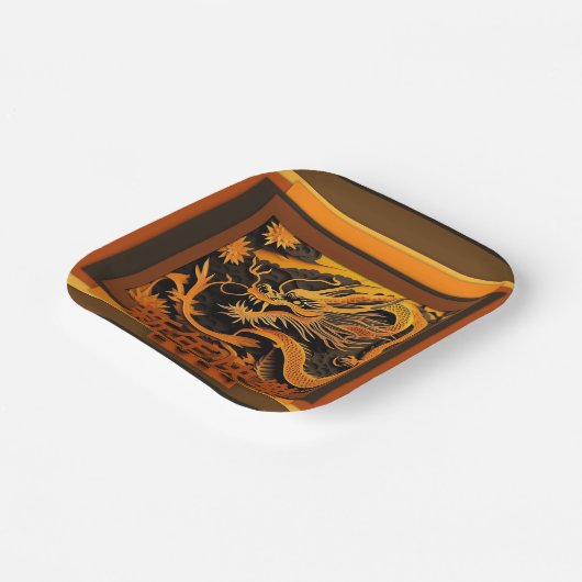 Assiettes En Carton Nouvel An chinois Dragon 2024 PPP01 (Angulaire)