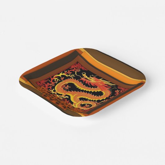 Assiettes En Carton Nouvel An chinois Dragon 2024 PPP03 (Angulaire)