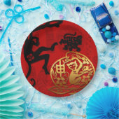 Assiettes En Carton Nouvel An Chinois Mignonne Singe Zodiac Anniversai (Fête)