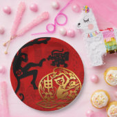 Assiettes En Carton Nouvel An Chinois Mignonne Singe Zodiac Anniversai (Fête)