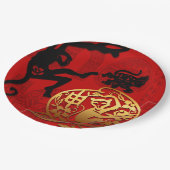 Assiettes En Carton Nouvel An Chinois Mignonne Singe Zodiac Anniversai (Angle)