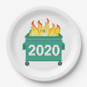 Assiettes En Carton Nouvel An drôle de Dumpster Fire 2020