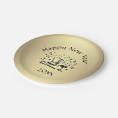 Assiettes En Carton Nouvel An Eve Gold Dat (Angle)