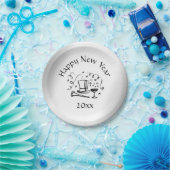 Assiettes En Carton Nouvel An Eve Silver Donné (Fête)