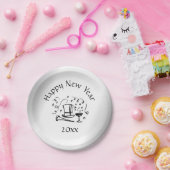 Assiettes En Carton Nouvel An Eve Silver Donné (Fête)