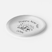 Assiettes En Carton Nouvel An Eve Silver Donné (Angle)