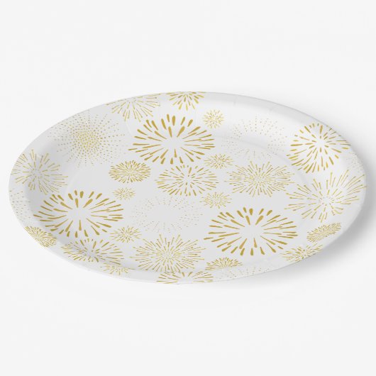 Assiettes En Carton Nouvel An Feu d'artifice Design Feu d'artifice Art (Angle)