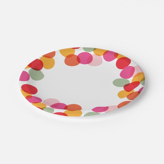 Assiettes En Carton Nouvel An Fun Confetti Dots Fun (Angle)