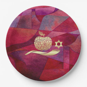 Assiettes En Carton Nouvel An juif Plaques papier Rosh Hashanah