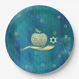 Assiettes En Carton Nouvel An juif   Plaques papier Rosh Hashanah