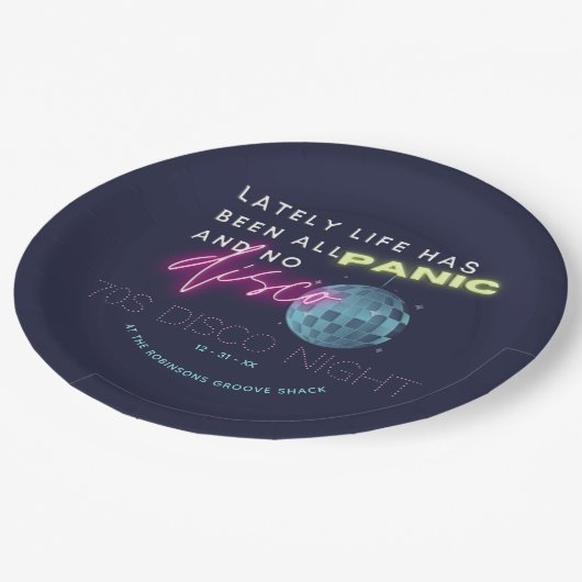 Assiettes En Carton Nouvel An les années 70 (Angle)