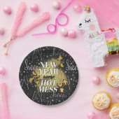 Assiettes En Carton Nouvel an même chauds Mess Black + Gold Parties sc (Fête)