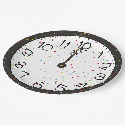 Assiettes En Carton Nouvel An Minuit Horloge (Angle)