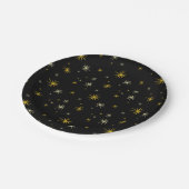 Assiettes En Carton Nouvel An Moderne Gold Starburs Motif élégant (Angle)