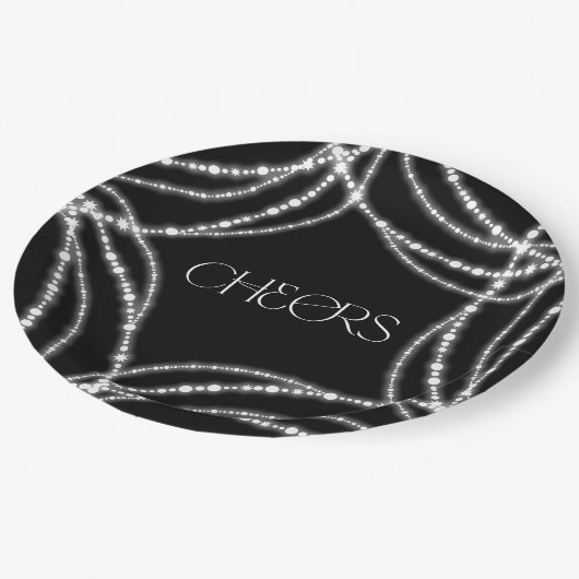 Assiettes En Carton Nouvel An Salles Étincelantes Élégante Chic (Angle)