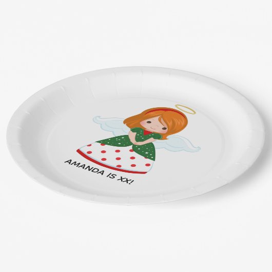 Assiettes En Carton Nouvel Ange de Gingembre mignon Fête d'anniversair (Angle)