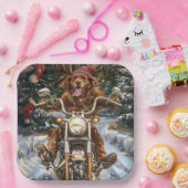 Assiettes En Carton Nouvelle-Écosse Moto à chiens Noël (Fête)