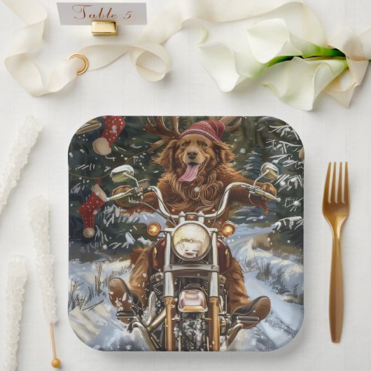Assiettes En Carton Nouvelle-Écosse Moto à chiens Noël (Mariage)