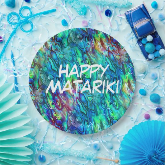 Assiettes En Carton Nouvelle-Zélande Abalone Paua Shell Motif 1 (Fête)