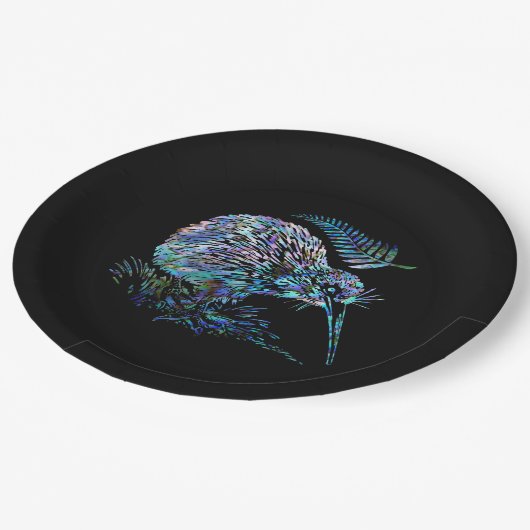 ASSIETTES EN CARTON NOUVELLE-ZÉLANDE PAUA KIWI (Angle)