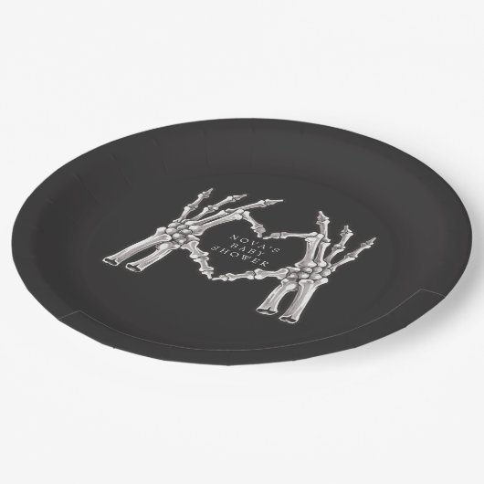Assiettes En Carton NOVA Halloween Squelette Baby shower des mains du (Angle)