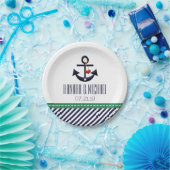 Assiettes En Carton Novice et mariage nautique d'Ancre de bleu marine (Fête)