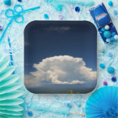 Assiettes En Carton Nuage de Puffy blanc (Fête)