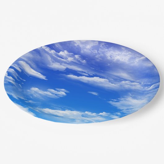 Assiettes En Carton Nuages (Angle)