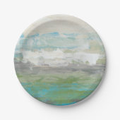 Assiettes En Carton Nuages Blancs Surplombant Un Beau Paysage (Devant)