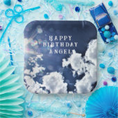 Assiettes En Carton Nuages célestes "Joyeux Anniversaire" "Ange" (Fête)