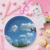 Assiettes En Carton Nuages Et Ciel Bleu (Fête)