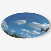 Assiettes En Carton Nuages Et Ciel Bleu (Angle)