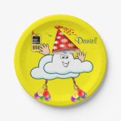 Assiettes En Carton Nuages IPhone Texte Heureux Plaques papier d'anniv (Devant)