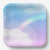 Assiettes En Carton Nuages pastel magiques et arc-en-ciel (Recto)