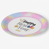 Assiettes En Carton Nuages rose, bleu Jaune Nouvel An Fournitures de f (Angle)