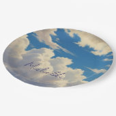 Assiettes En Carton Nuageux Ciel Bleu Plain Moderne Propre Nom Calligr (Angle)