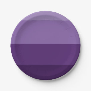 Assiettes En Carton Nuances de rayures violettes foncées et claires po