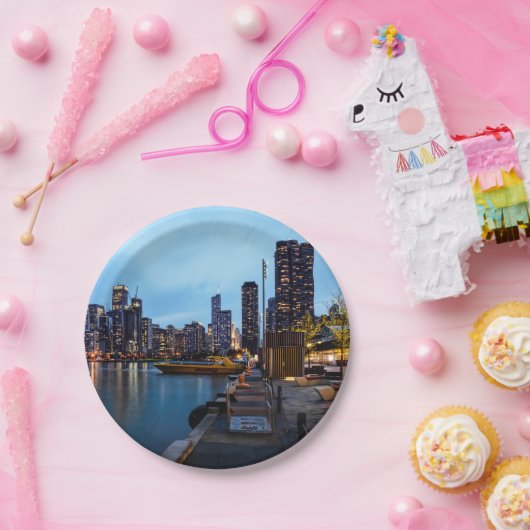 Assiettes En Carton Nuit À Navy Pier (Fête)