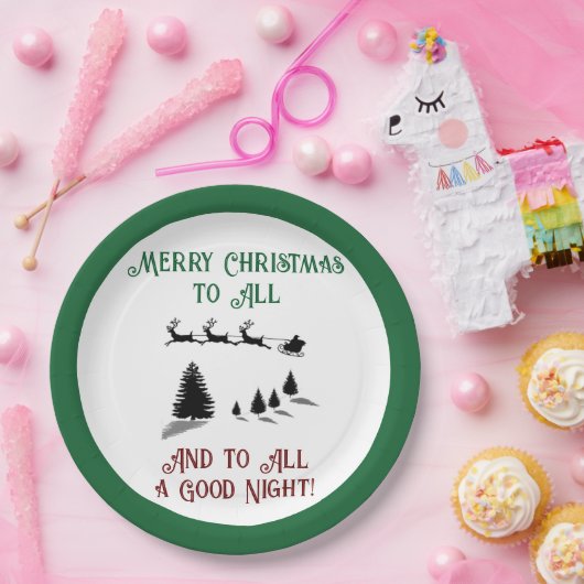 Assiettes En Carton Nuit avant Noël Père Noël (Fête)