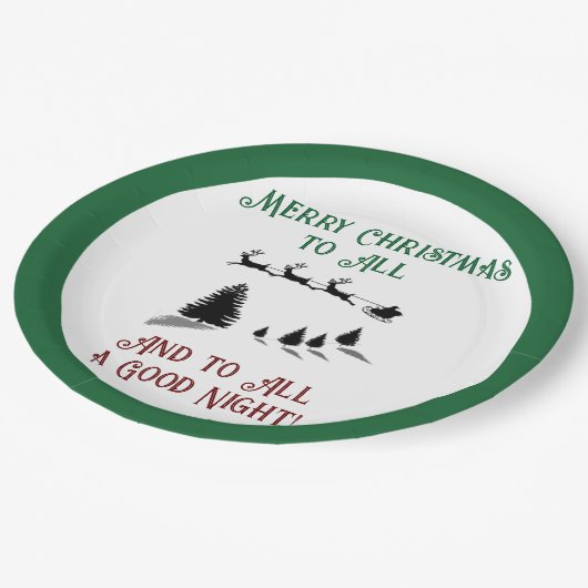 Assiettes En Carton Nuit avant Noël Père Noël (Angle)