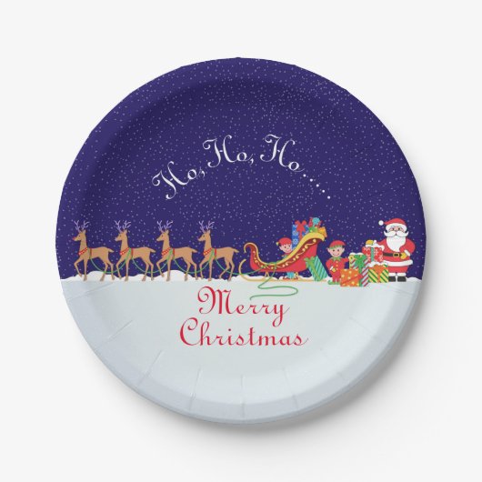 Assiettes En Carton Nuit avant Noël Plaques de papier (Devant)