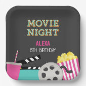 ASSIETTES EN CARTON NUIT DE FILM ROSE (Recto)