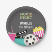 ASSIETTES EN CARTON NUIT DE FILM ROSE (Devant)