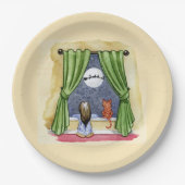 Assiettes En Carton Nuit de Noël Aquarelle mignonne Enfant & Kitty Cha (Devant)