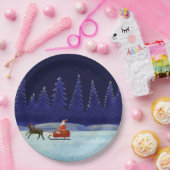 Assiettes En Carton Nuit de Noël pour les rennes de père Noël (Fête)