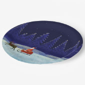 Assiettes En Carton Nuit de Noël pour les rennes de père Noël (Angle)