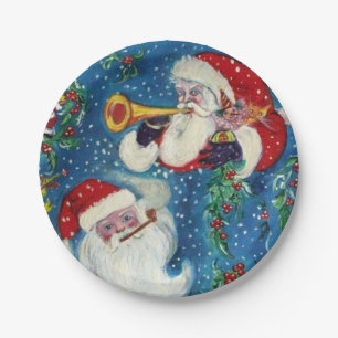 ASSIETTES EN CARTON NUIT DE NOËL / TROIS PÈRE NOËL