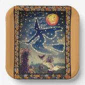 Assiettes En Carton Nuit d'Halloween étoilée (Recto)