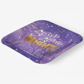 Assiettes En Carton Nuit effrayante Halloween violet ID946 (Angulaire)