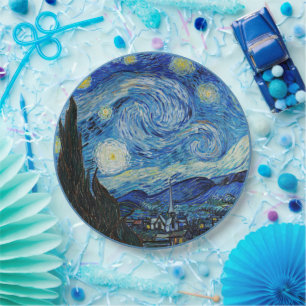 Assiettes En Carton Nuit étoilée par van Gogh Plaques de papier